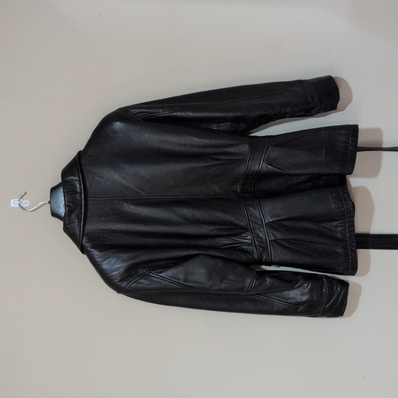 Kenneth Cole black leather jacket - Picture 6 of 12